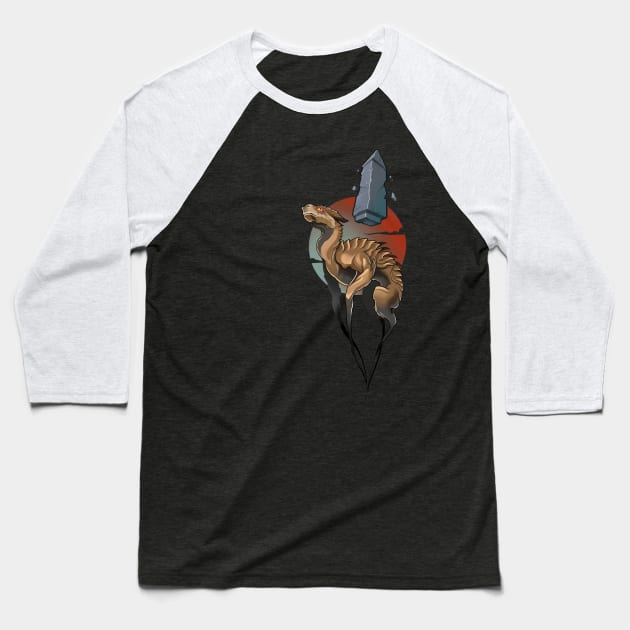 Salvador Dali dinosaur Baseball T-Shirt by Vika_lampa_13